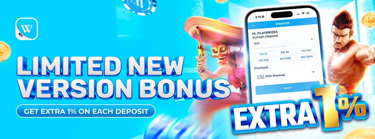 Winbox limited new version bonus: get extra 1% on each deposit